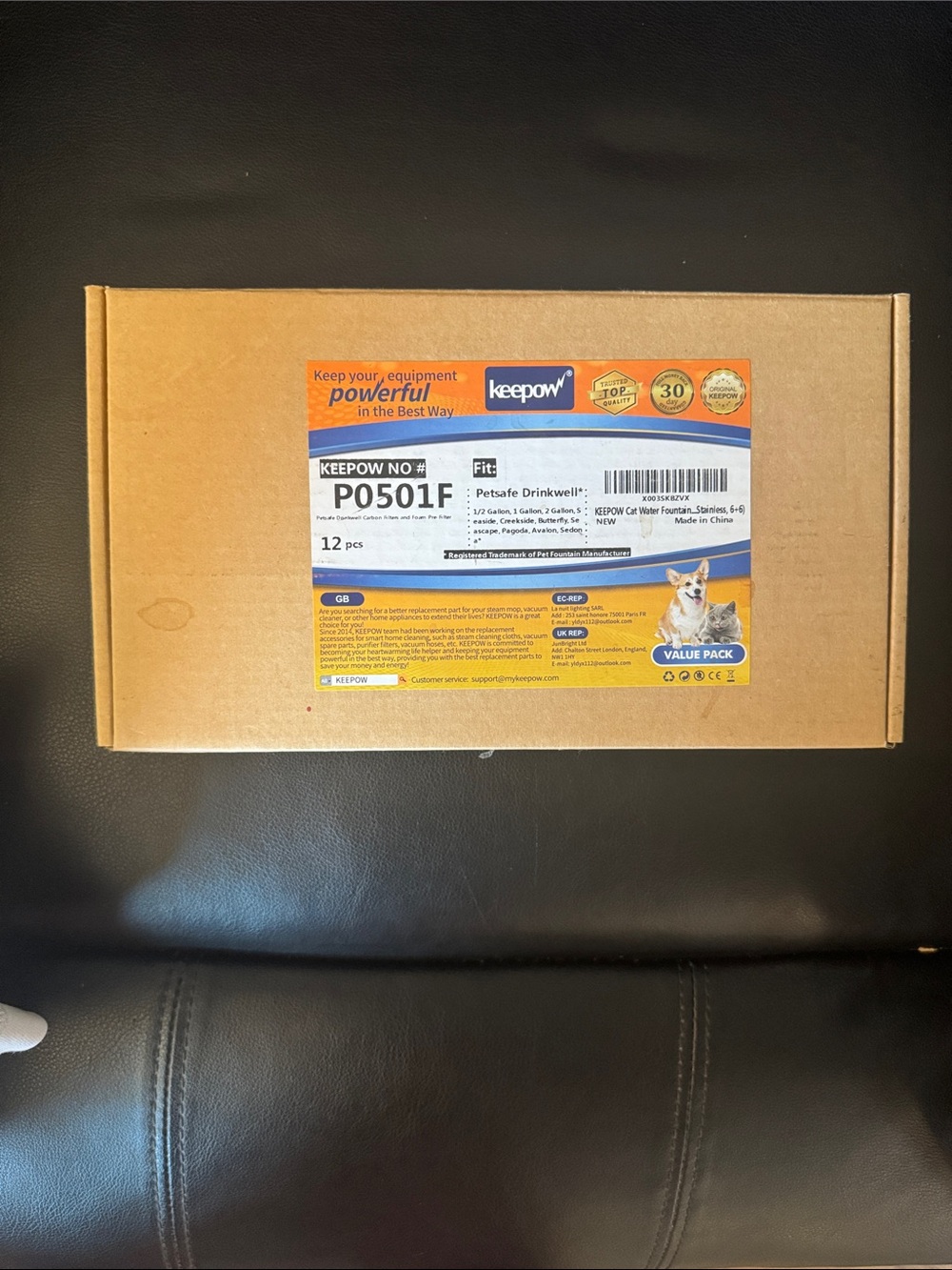 Keepow P0501 Replacement Parts Box - Brown with Blue & Yellow Label